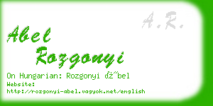 abel rozgonyi business card